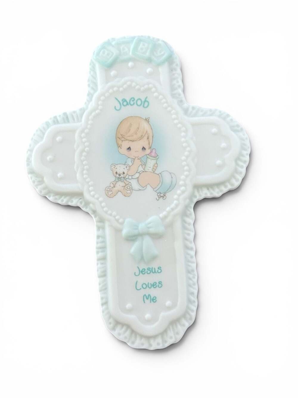 Precious Moments Personalized Jacob Baby Cross Wall Hanging